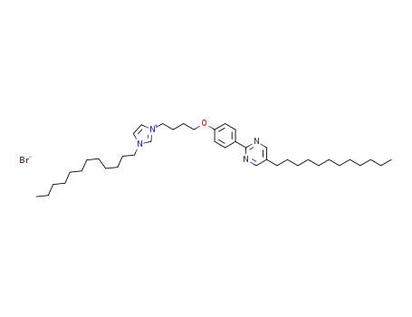 Molecular Structure of 1403575-30-3 (3-dodecyl-1-{4-[4-(5-dodecylpyrimidin-2-yl)phenoxy]butyl}imidazolium bromide)
