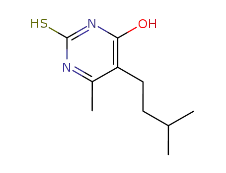 Molecular Structure of 17005-48-0 (6-methyl-5-(3-methylbutyl)-2-thioxo-2,3-dihydropyrimidin-4(1H)-one)