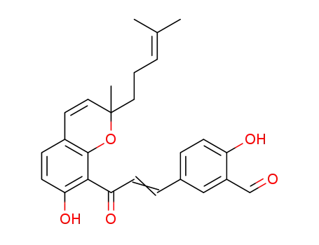 2-hydroxy-5-{3-[7-hydroxy-2-methyl-2-(4-methyl-pent-3-enyl)-2H-chromen-8-yl]-3-oxopropenyl}-benzaldehyde
