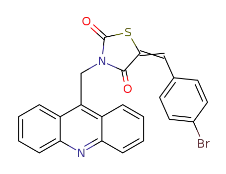 Molecular Structure of 1402724-49-5 (3-acridin-9-ylmethyl-5-(4-bromo-benzylidene)-thiazolidine-2,4-dione)