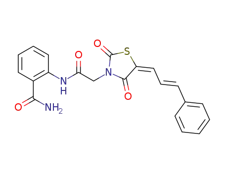2-(2-((5E)-2,4-dioxo-5-((E)-3-phenylallylidene)thiazolidin-3-yl)acetamido)benzamide