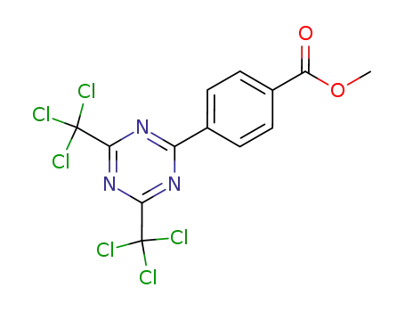 Molecular Structure of 125775-49-7 (methyl 4-(4,6-bis(trichloromethyl)-1,3,5-triazin-2-yl)benzoate)