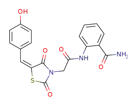 2-(2-((E)-5-(4-hydroxybenzylidene)-2,4-dioxothiazolidin-3-yl)acetamido)benzamide