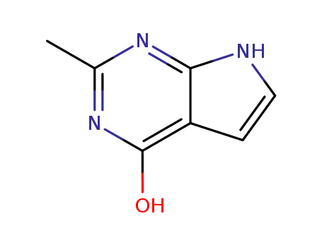 Molecular Structure of 89792-11-0 (4H-Pyrrolo[2,3-d]pyrimidin-4-one, 1,7-dihydro-2-methyl- (9CI))