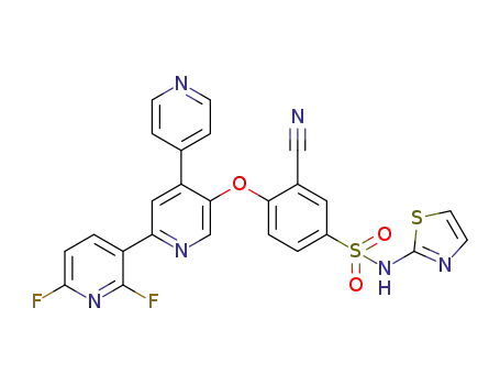 3-cyano-4-((2,6-difluoro-[3,2’: 4’,4’‘-terpyridin]-5’-yl)oxy)-N-(thiazol-2-yl)benzenesulfonamide