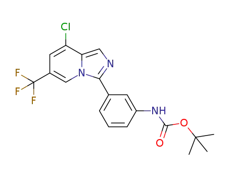 Molecular Structure of 1477503-74-4 (tert-butyl (3-(8-chloro-6-(trifluoromethyl)imidazo[1,5-a]pyridin-3-yl)phenyl)carbamate)