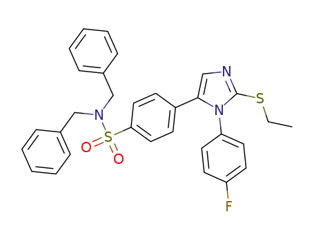 N,N-dibenzyl-4-[2-ethylthio-1-(4-fluorophenyl)imidazol-5-yl]benzenesulfonamide