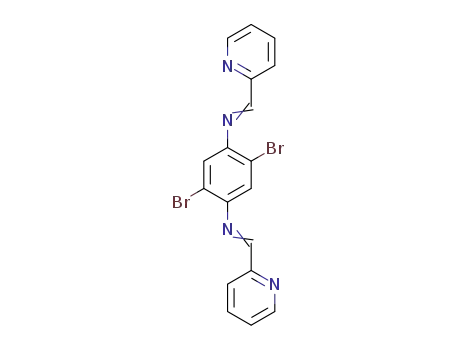 Molecular Structure of 1574359-42-4 (2,5-dibromo-N,N-bis(pyridine-2-ylmethylene)benzene-1,4-diamine)