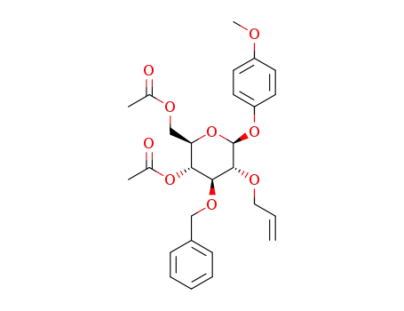 p-methoxyphenyl 2-O-allyl-3-O-benzyl-4,6-di-O-acetyl-β-D-glucopyranoside
