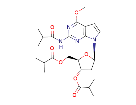 2-(2-methylpropanoyl)amino-6-methoxy-9-[3',5'-bis-O-(2-methylpropanoyl)-β-D-2'-deoxyribofuranosyl]-7-deazapurine