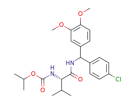 Molecular Structure of 1496524-38-9 (isopropyl((2S)-1-(((3,4-dimethoxylphenyl)(4-chlorophenyl)methyl)amino)-3-methyl-1-oxobutan-2-yl)carbamate)