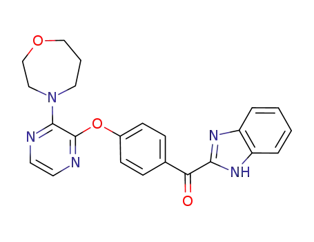 Molecular Structure of 1227065-44-2 ((4-(3-(1,4-oxazepan-4-yl)pyrazin-2-yloxy)phenyl)(1H-benzo[d]imidazol-2-yl)methanone)