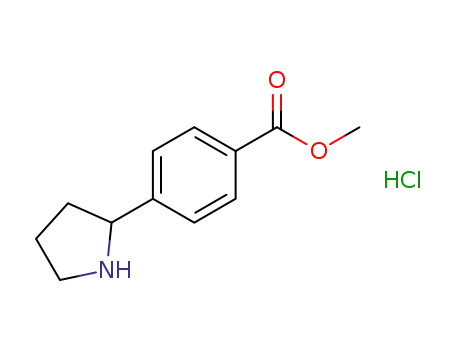 Molecular Structure of 1203685-30-6 (METHYL 4-(PYRROLIDIN-2-YL)BENZOATE HYDROCHLORIDE)