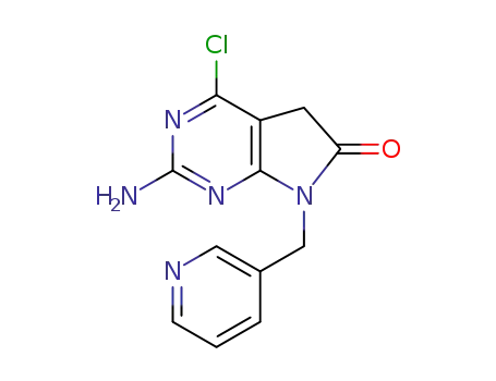 Molecular Structure of 1196886-72-2 (2-amino-4-chloro-7-(pyridin-3-ylmethyl)-5H-pyrrolo[2,3-d]pyrimidin-6(7H)-one)