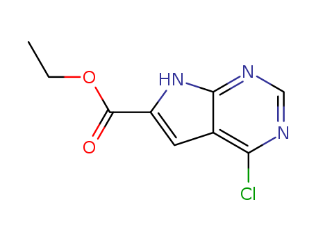 1H-PYRROLO[2,3-D]PYRIMIDINE-6-CARBOXYLIC ACID, 4-CHLORO-, ETHYL ESTER, CAS: 187725-00-4