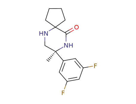 Molecular Structure of 1189569-77-4 ((8S)-8-(3,5-difluorophenyl)-8-methyl-6,9-diazaspiro[4.5]decan-10-one)