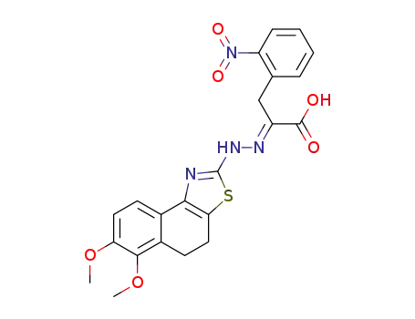 (E)-2-(2-(7,8-dimethoxy-4,5-dihydronaphtho[1,2-d]thiazol-2-yl)hydrazono)-3-(2-nitrophenyl)propanoic acid