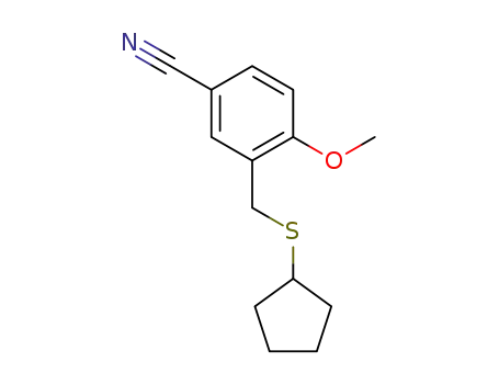 Molecular Structure of 1509142-60-2 (3-[(cyclopentylsulfanyl)methyl]-4-methoxybenzonitrile)
