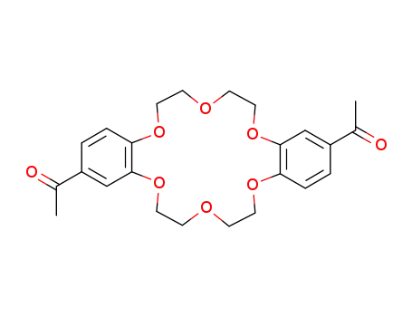 Molecular Structure of 67722-66-1 (1,1'-(6,7,9,10,17,18,20,21-octahydrodibenzo[b,k]-[1,4,7,10,13,16]hexaoxacyclooctadecine-2,13-diyl)diethanone)