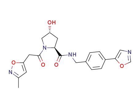 (2S,4R)-4-hydroxy-1-(2-(3-methylisoxazol-5-yl)acetyl)-N-(4-(oxazol-5-yl)benzyl)pyrrolidine-2-carboxamide