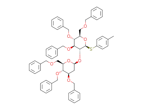 p-tolyl 2-O-(3,4,6-tri-O-benzyl-2-deoxy-β-D-glucopyranosyl)-3,4,6-tri-O-benzyl-1-thio-β-D-glucopyranoside
