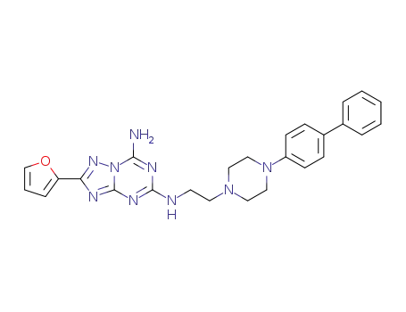 N<sup>5</sup>-(2-(4-([1,1’-biphenyl]-4-yl)piperazin-1-yl)ethyl)-2-(furan-2-yl)-[1,2,4]triazolo[1,5-a][1,3,5]trizaine-5,7-diamine