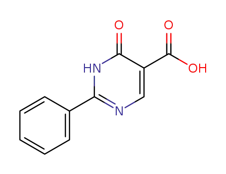 Molecular Structure of 56406-26-9 (4-HYDROXY-2-PHENYL-5-PYRIMIDINECARBOXYLIC ACID)