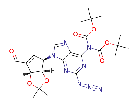 (3aR,6R,6aS)-6-(2-azido-6-(dibocamino)-9H-purin-9-yl)-2,2-dimethyl-6,6a-dihydro-3aH-cyclopenta[d][1,3]dioxole-4-carbaldehyde