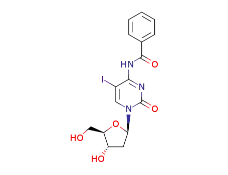 Molecular Structure of 158042-39-8 ((N4-BZ)-5-Iodo-2'-deoxycytidine)