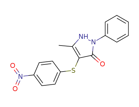 5-methyl-4-((4-nitrophenyl)thio)-2-phenyl-2,4-dihydro-3H-pyrazol-3-one