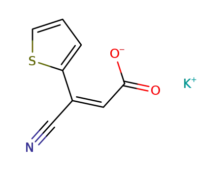 Molecular Structure of 912368-67-3 (3-cyano-3-(2-thienyl)acrylic acid potassium salt)