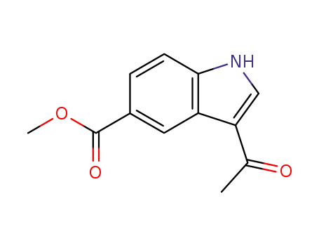 Molecular Structure of 106896-59-7 (3-ACETYL-1H-INDOLE-5-CARBOXYLIC ACID METHYL ESTER)
