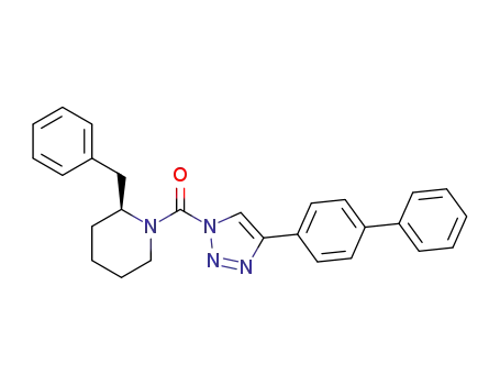 Molecular Structure of 2055172-61-5 ((S)-(4-([1,1'-biphenyl]-4-yl)-1H-1,2,3-triazol-1-yl)(2-benzylpiperidin-1-yl)methanone)