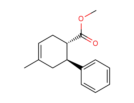 Molecular Structure of 136286-00-5 (3-Cyclohexene-1-carboxylic acid, 4-methyl-6-phenyl-, methyl ester, cis-)