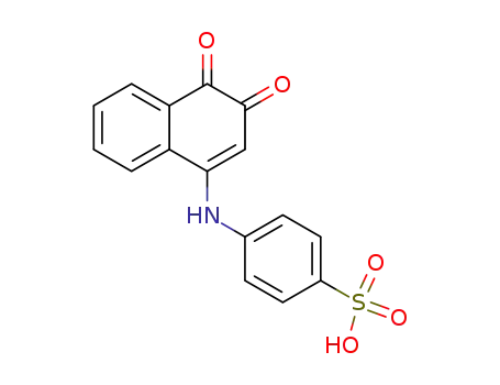 Molecular Structure of 758650-60-1 (4-((3,4-dioxo-3,4-dihydronaphthalen-1-yl)amino)benzenesulfonic acid)