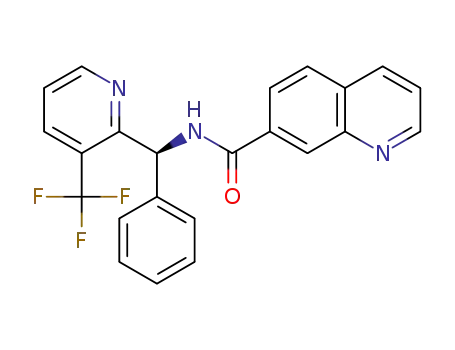 Molecular Structure of 1416797-93-7 ((S)-N-(phenyl(3-(trifluoromethyl)pyridin-2-yl)methyl)quinoline-7-carboxamide)