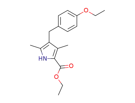 Molecular Structure of 32542-16-8 (4-(4-Ethoxy-benzyl)-3,5-dimethyl-1H-pyrrole-2-carboxylic acid ethyl ester)