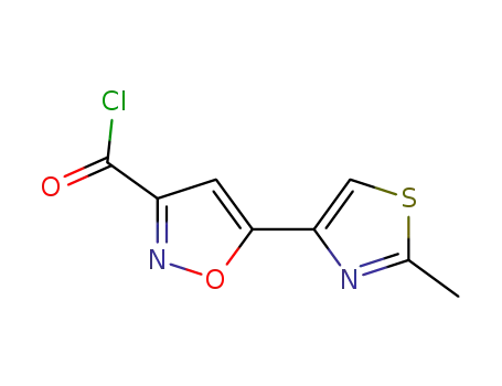 Molecular Structure of 368869-89-0 (5-(2-METHYL-1,3-THIAZOL-4-YL)-3-ISOXAZOLECARBONYL CHLORIDE)
