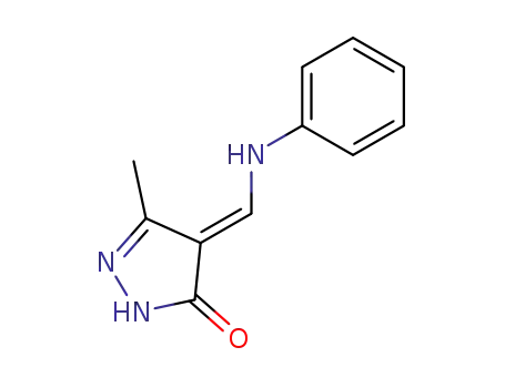 Molecular Structure of 81905-05-7 ((4Z)-5-methyl-4-[(phenylamino)methylidene]-2,4-dihydro-3H-pyrazol-3-one)