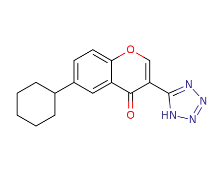 Molecular Structure of 50743-57-2 (4H-1-Benzopyran-4-one, 6-cyclohexyl-3-(1H-tetrazol-5-yl)-)