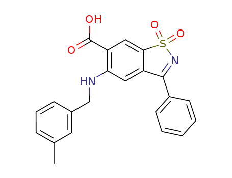 5-(3-methyl-benzylamino)-1,1-dioxo-3-phenyl-1<i>H</i>-1λ<sup>6</sup>-benzo[<i>d</i>]isothiazole-6-carboxylic acid
