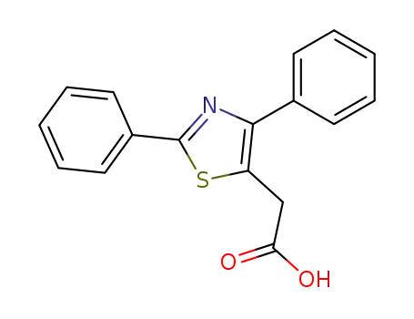 Molecular Structure of 21256-15-5 (2-(2,4-DIPHENYL-1,3-THIAZOL-5-YL)ACETIC ACID)