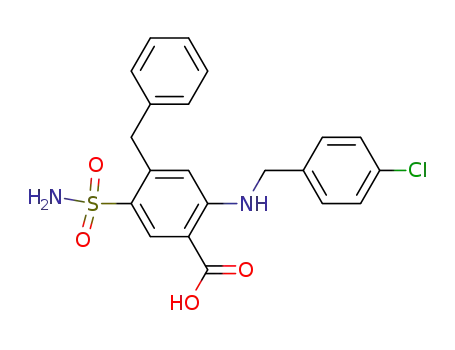 4-Benzyl-2-(4-chloro-benzylamino)-5-sulfamoyl-benzoic acid