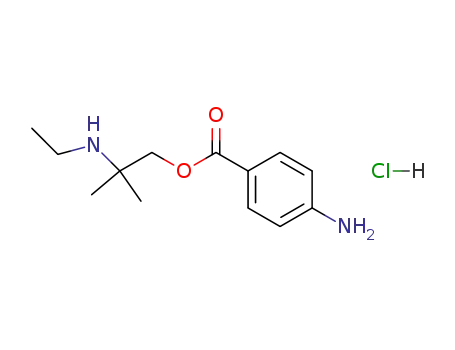 Molecular Structure of 69781-16-4 (1-[(4-aminobenzoyl)oxy]-N-ethyl-2-methylpropan-2-aminium chloride)