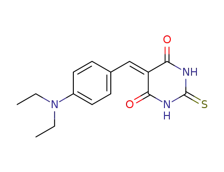 Molecular Structure of 60045-59-2 (5-[4-(diethylamino)benzylidene]-2-thioxodihydropyrimidine-4,6(1H,5H)-dione)