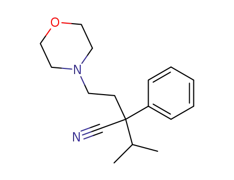 Molecular Structure of 1224-39-1 (3-methyl-2-[2-(morpholin-4-yl)ethyl]-2-phenylbutanenitrile)