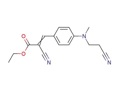 Molecular Structure of 25442-70-0 (ethyl 2-cyano-3-{4-[(2-cyanoethyl)(methyl)amino]phenyl}prop-2-enoate)