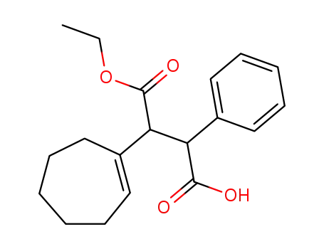 Molecular Structure of 111033-32-0 (2-cyclohept-1-enyl-3-phenyl-succinic acid-1-ethyl ester)