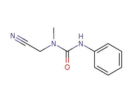 Molecular Structure of 90840-21-4 (<i>N</i>-methyl-<i>N</i>-phenylcarbamoyl-glycine nitrile)