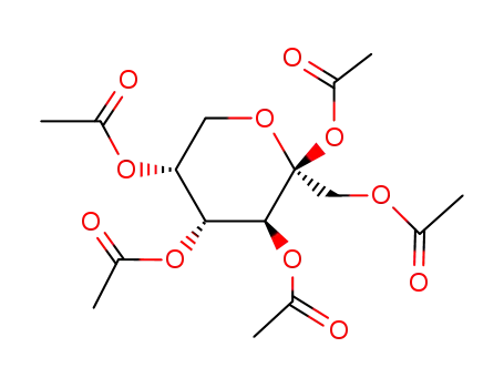 Molecular Structure of 20764-61-8 (1,2,3,4,5-Penta-O-acetyl-b-D-fructose)